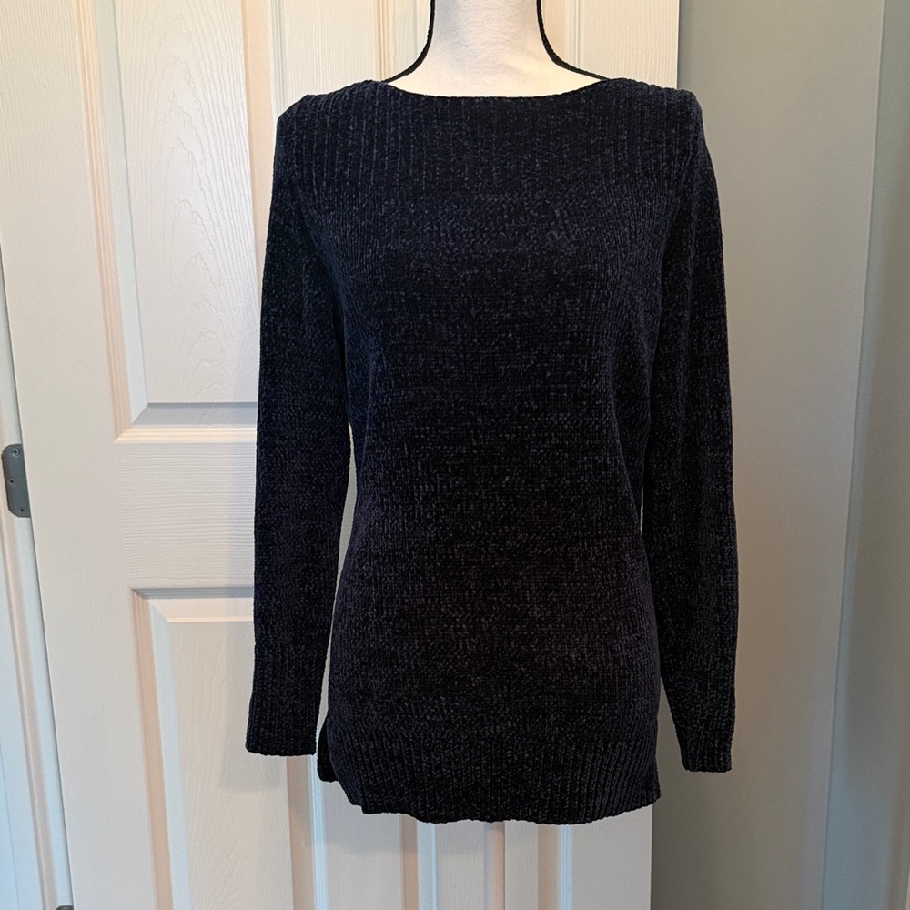 LOFT Navy blue sweater. Very soft. 100% polyester.